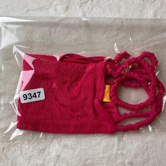 New! Set! Agua Bendita hot pink smocked Minta bikini 19521 19347 - Picture 14 of 15